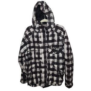 Burton Men's Dryride Chittagong Poacher Black & Gray Hooded Snowboard Jacket S